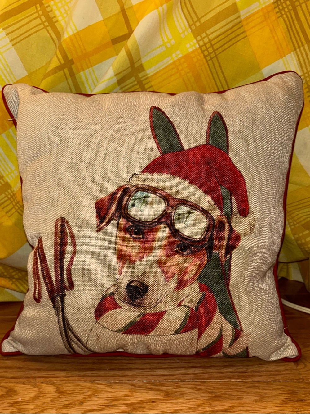 Jack Russel Terrier in Ski Gear Throw Pillow